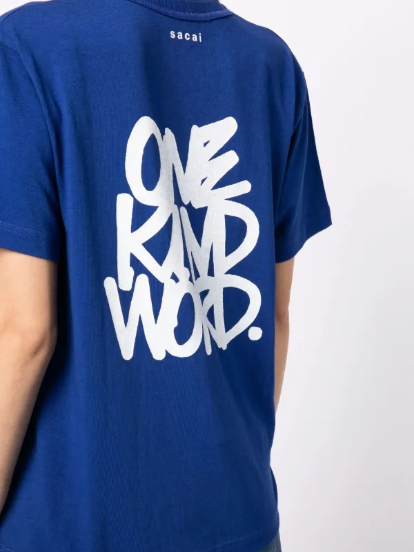 Sacai x Eric Haze Onekindword-print T-shirt - Farfetch