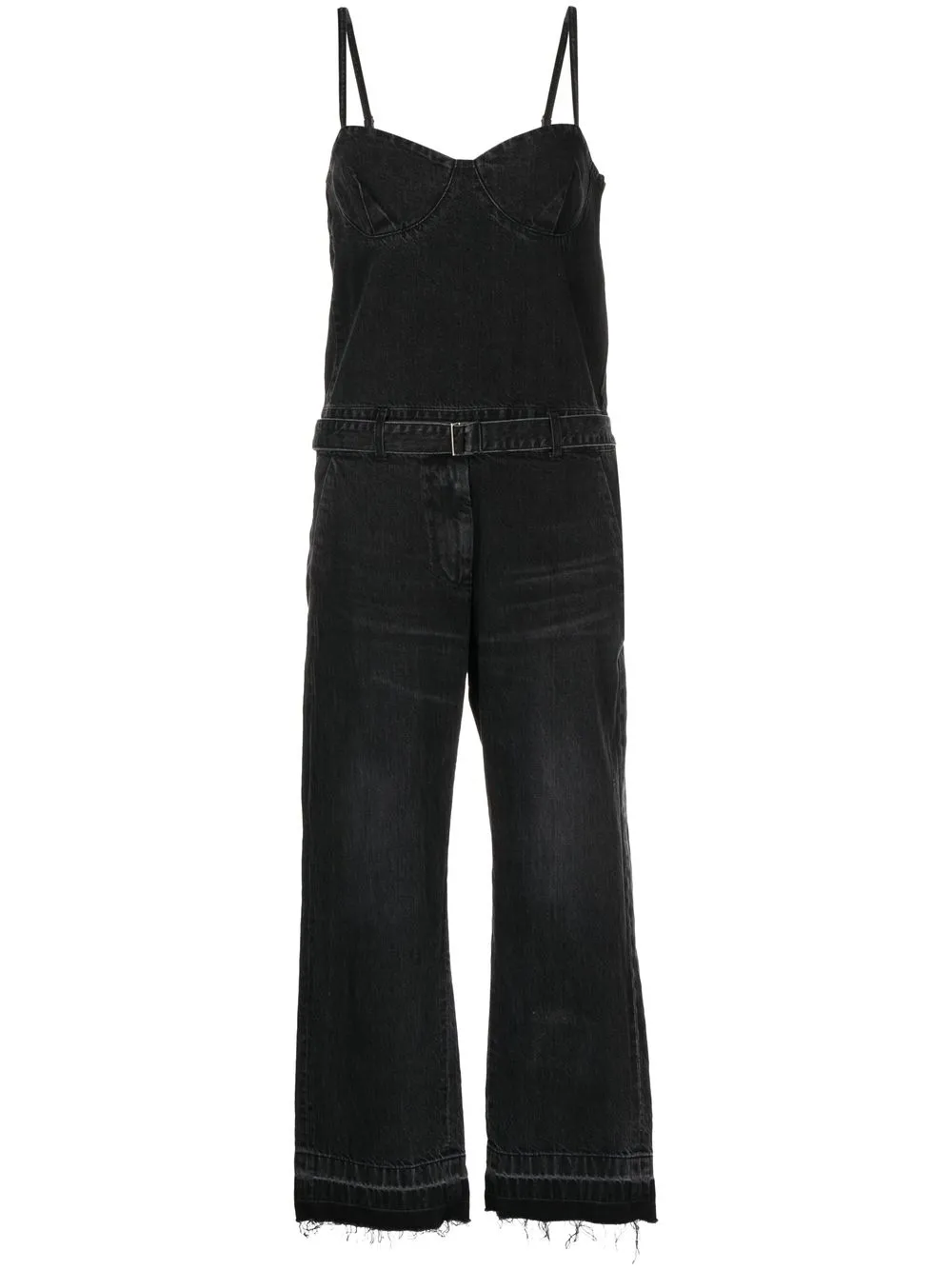 

sacai sweetheart-neck denim jumpsuit - Black