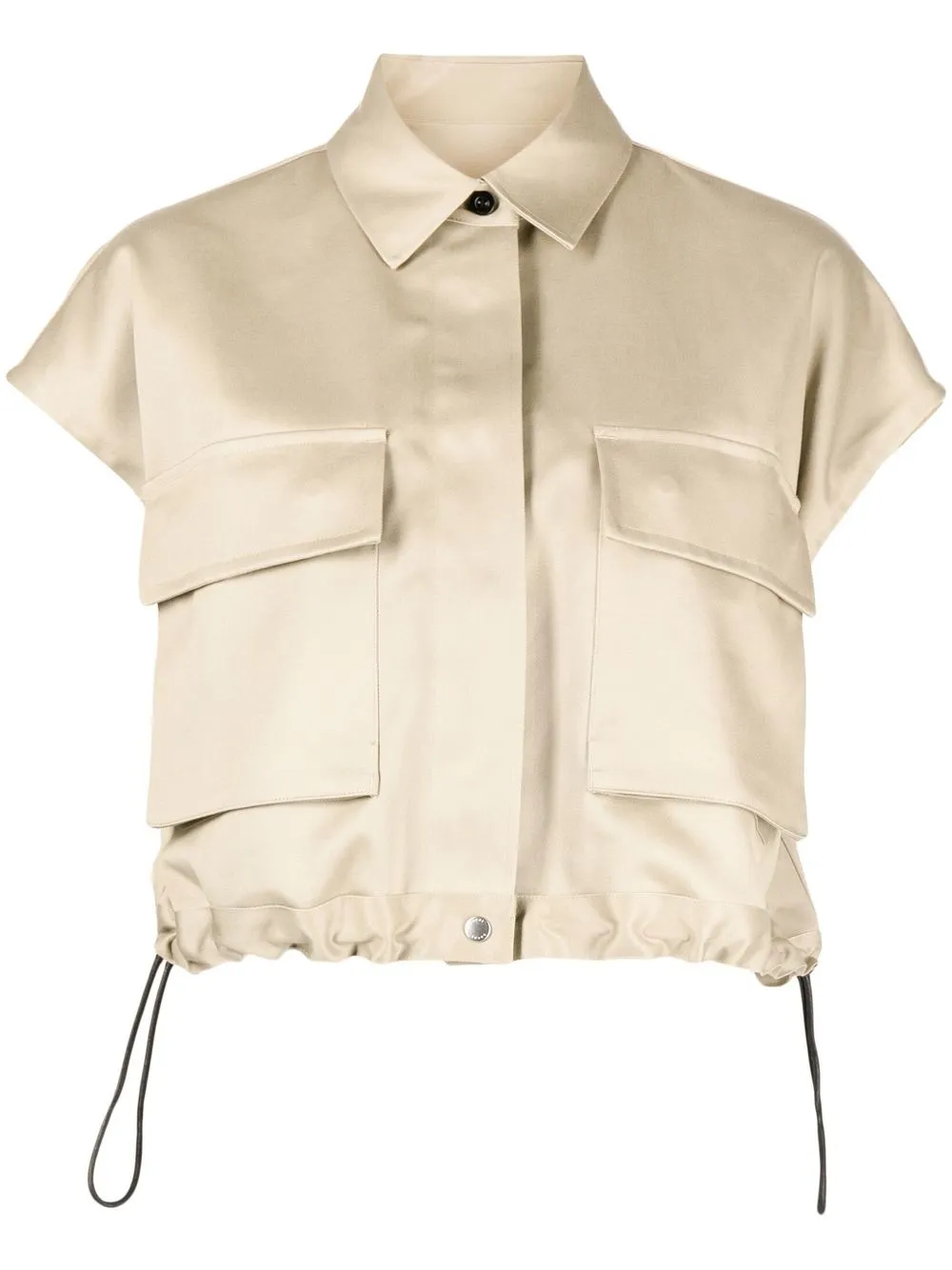 

sacai short-sleeve cropped shirt - Brown