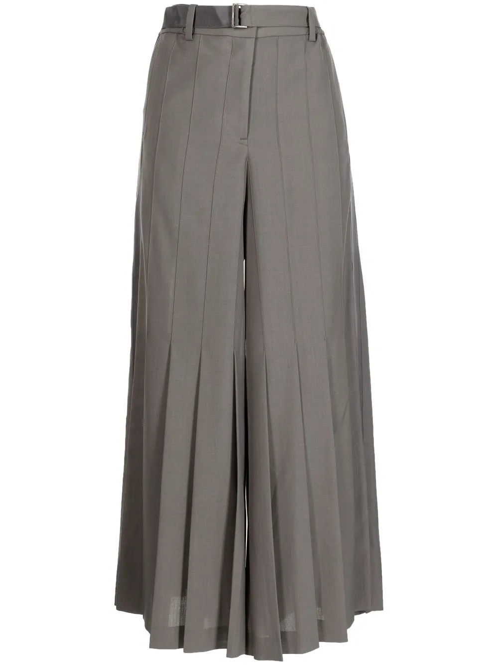 

sacai pleated-detail wide-leg trousers - Green