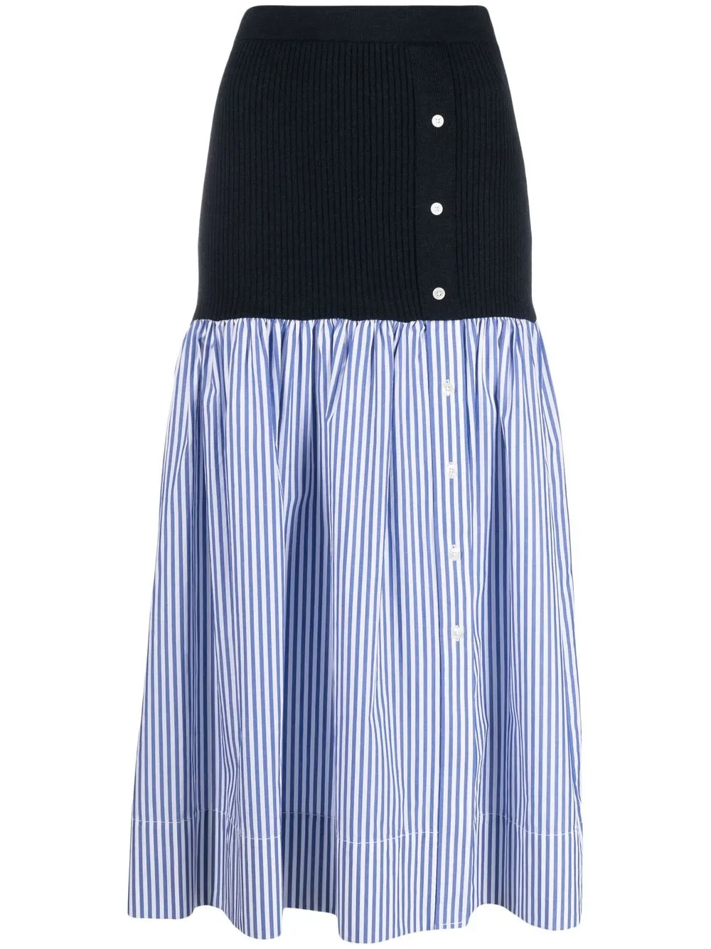 

STAUD Miley contrast-panel skirt - Blue
