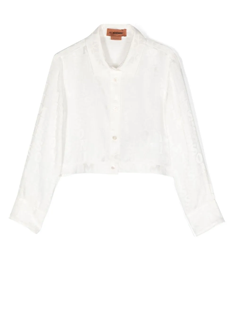 Missoni Kids' Logo-print Button-up Shirt In White