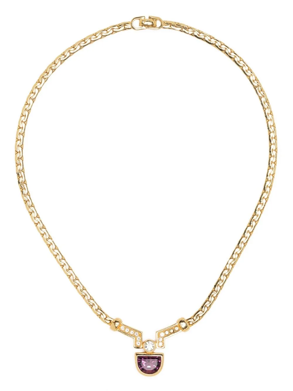 

Christian Dior pre-owned crystal pendant necklace - Gold