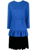 Christian Dior Pre-Owned polka dot ruffled dress - Blue