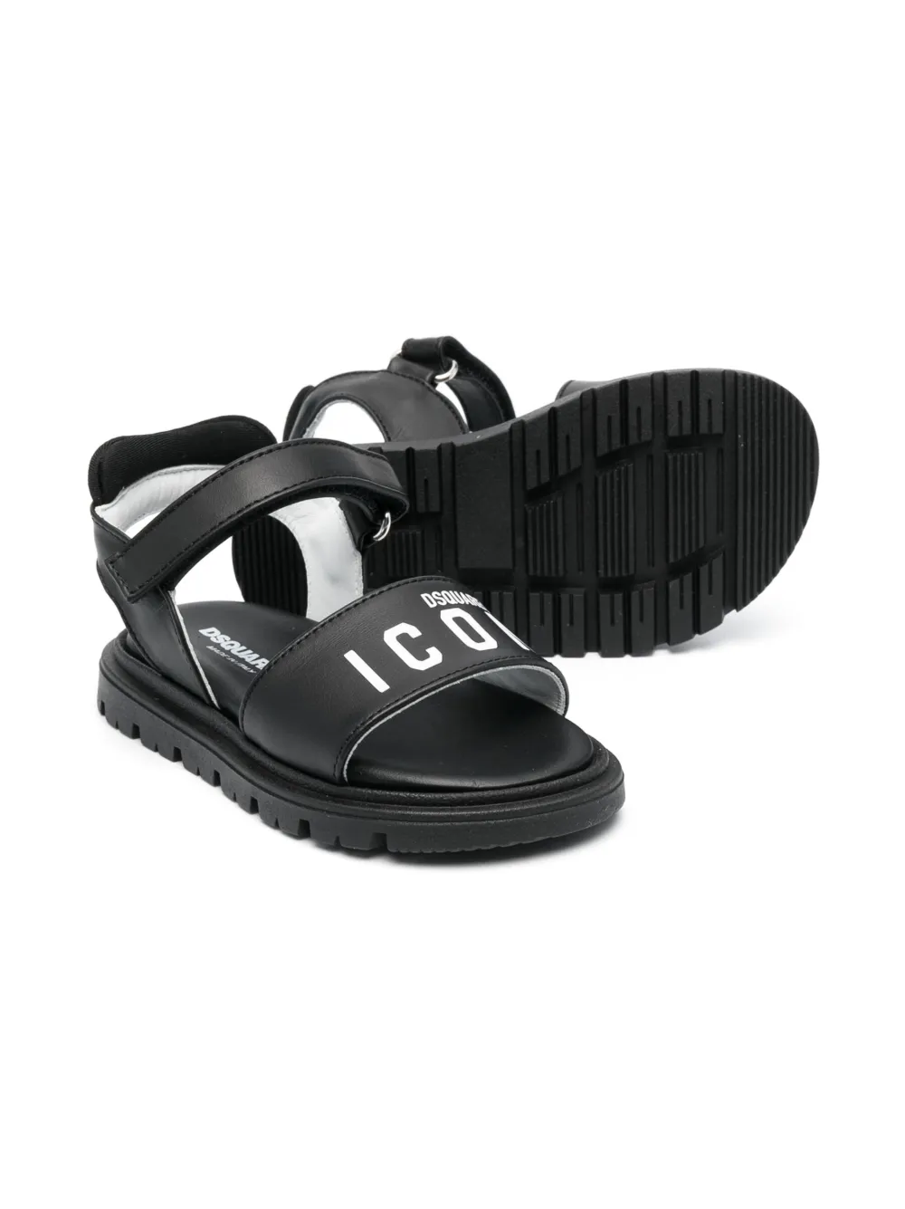 Dsquared2 Kids Sandalen met klittenband - Zwart