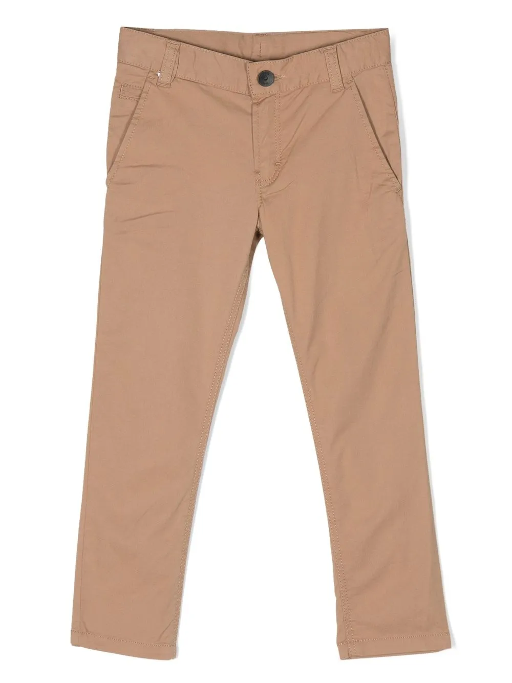 Bosswear Kids' Slim-cut Chino Trousers In Brown