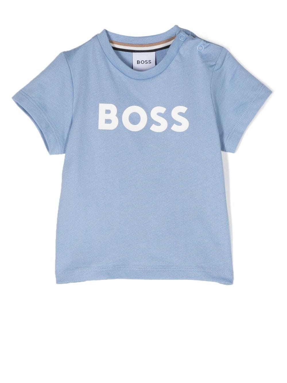 Bosswear Babies' Logo-print Cotton T-shirt In Blue