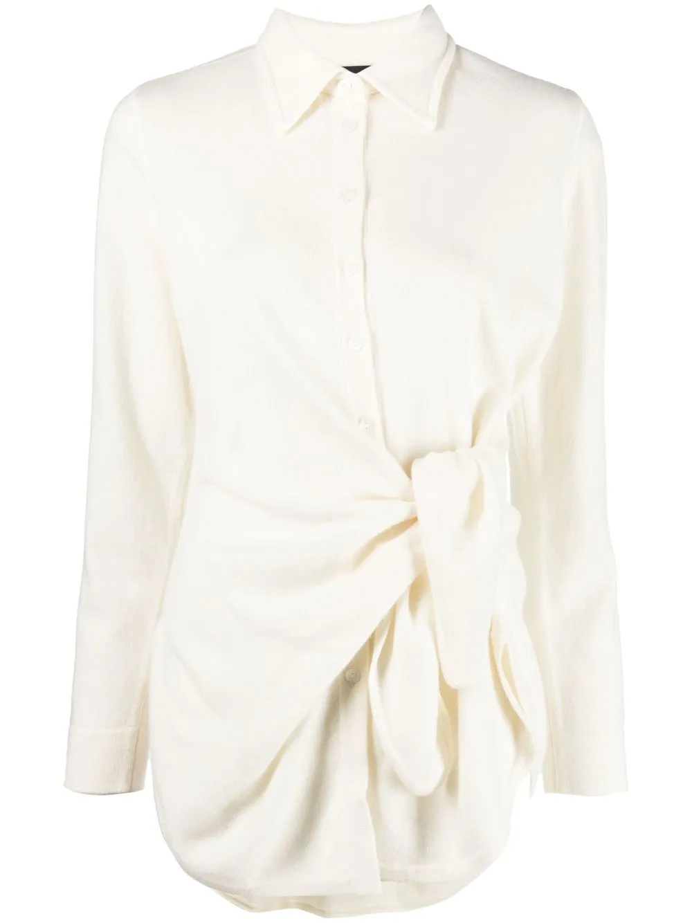 

arch4 knot-detail shirt jumper - White