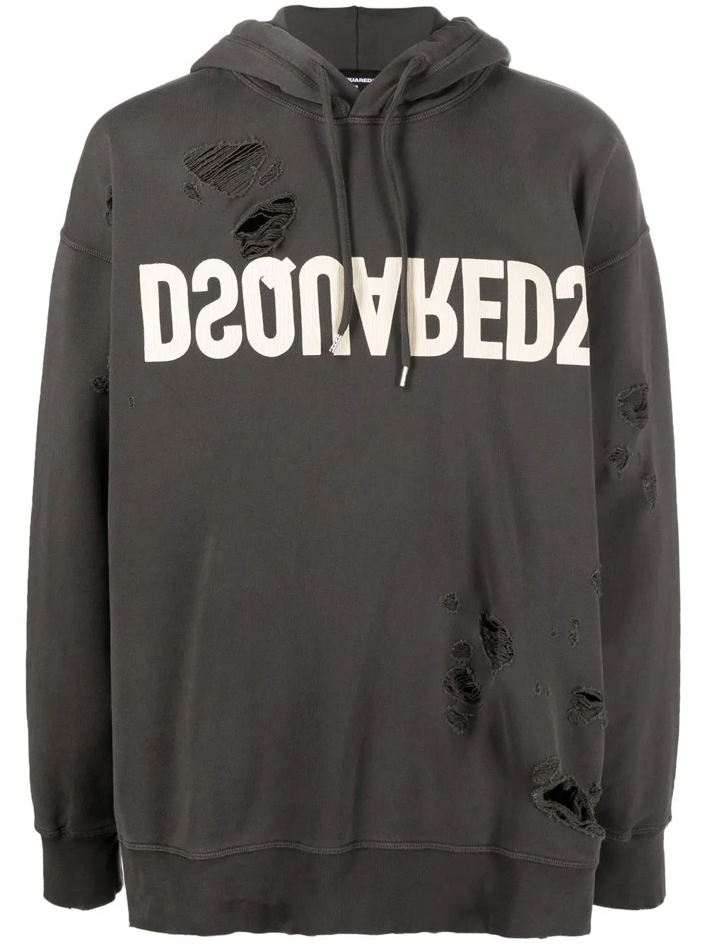 

Dsquared2 hoodie con logo estampado y cordones - Gris