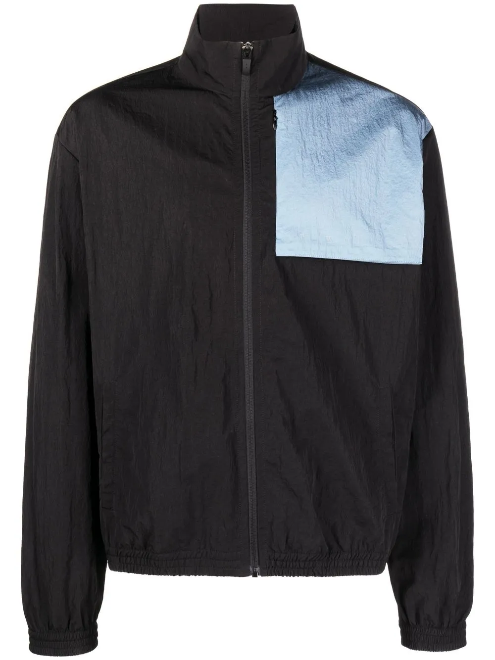 

There Was One panelled zip-up track jacket - Black