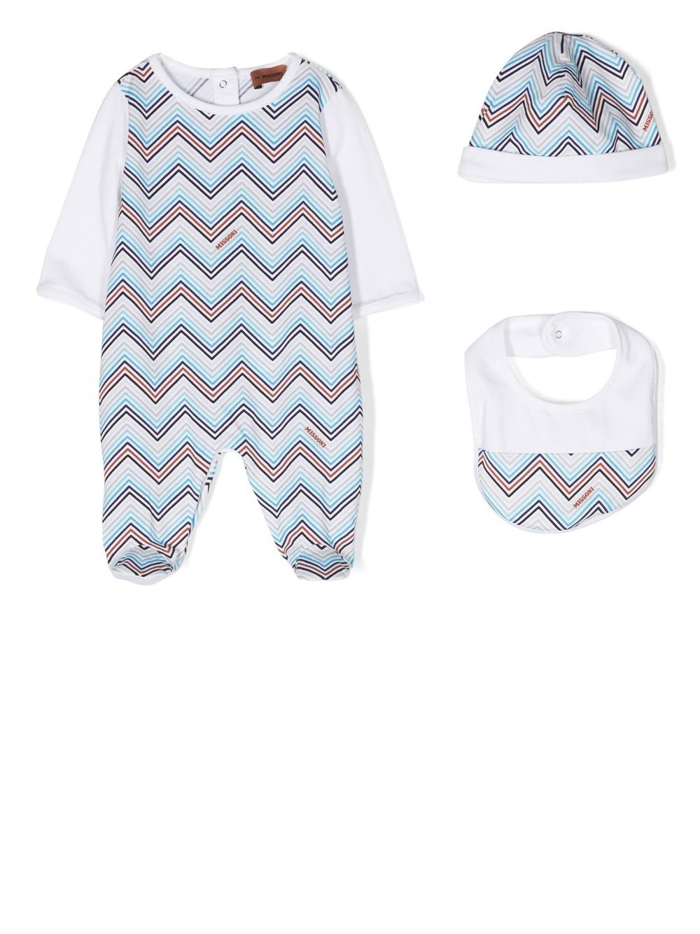 

Missoni Kids zigzag-print babygrow set - White