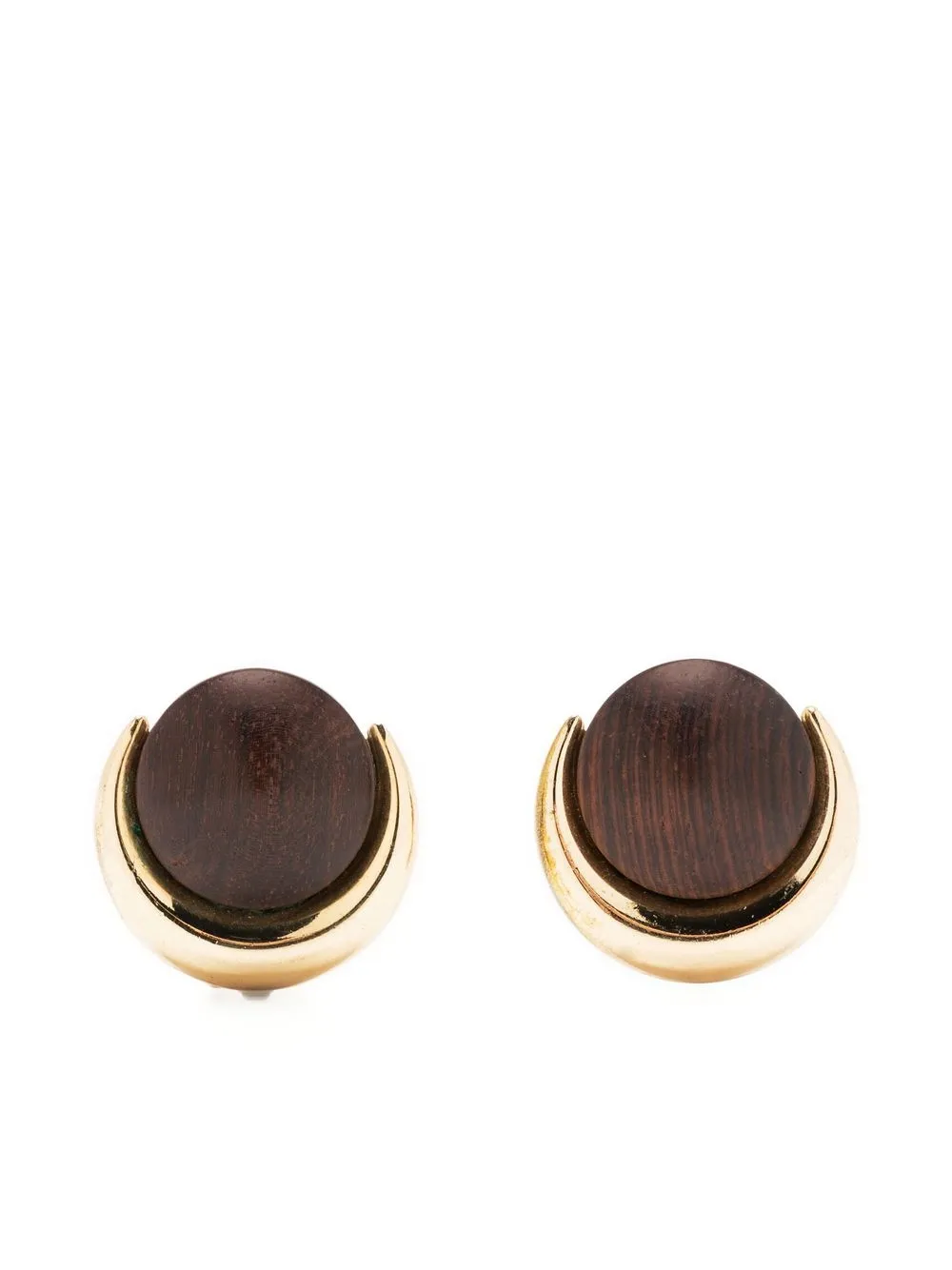 

Christian Dior pre-owned circular clip-on earrings - Gold