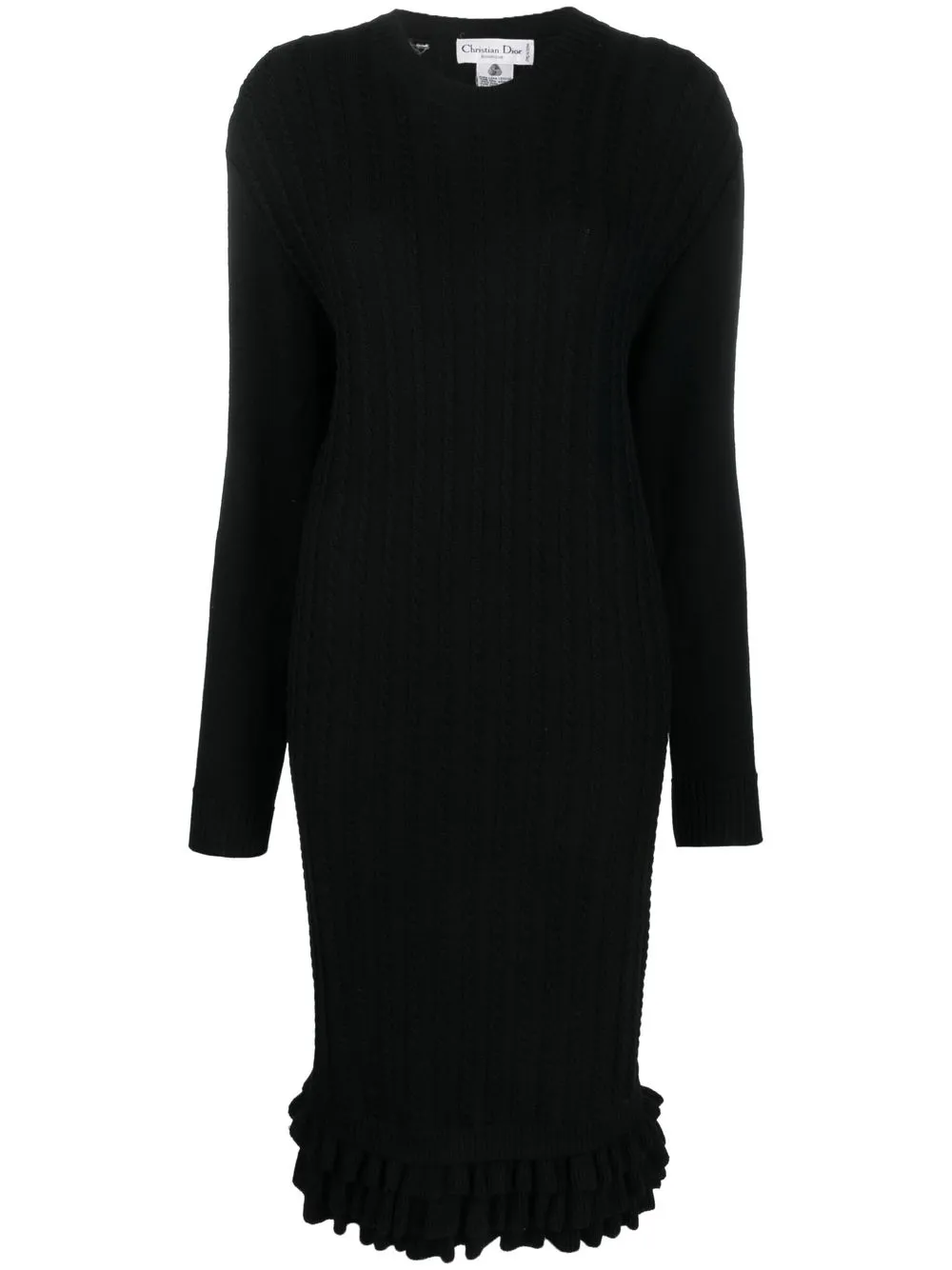 

Christian Dior pre-owned ribbed knitted dress - Black