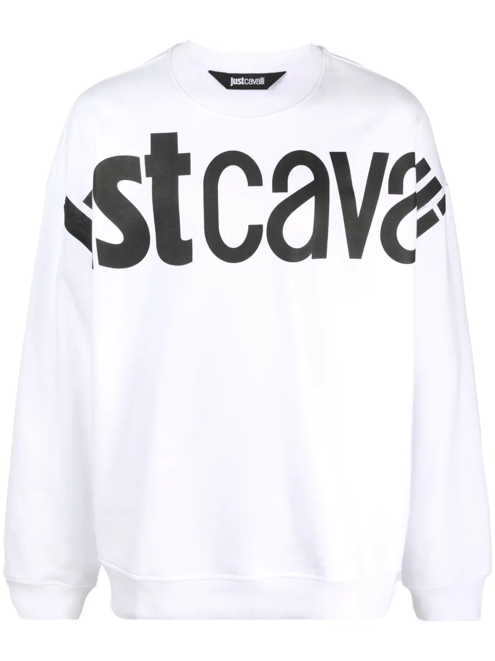 Just Cavalli Logo-print Cotton Sweater In Weiss