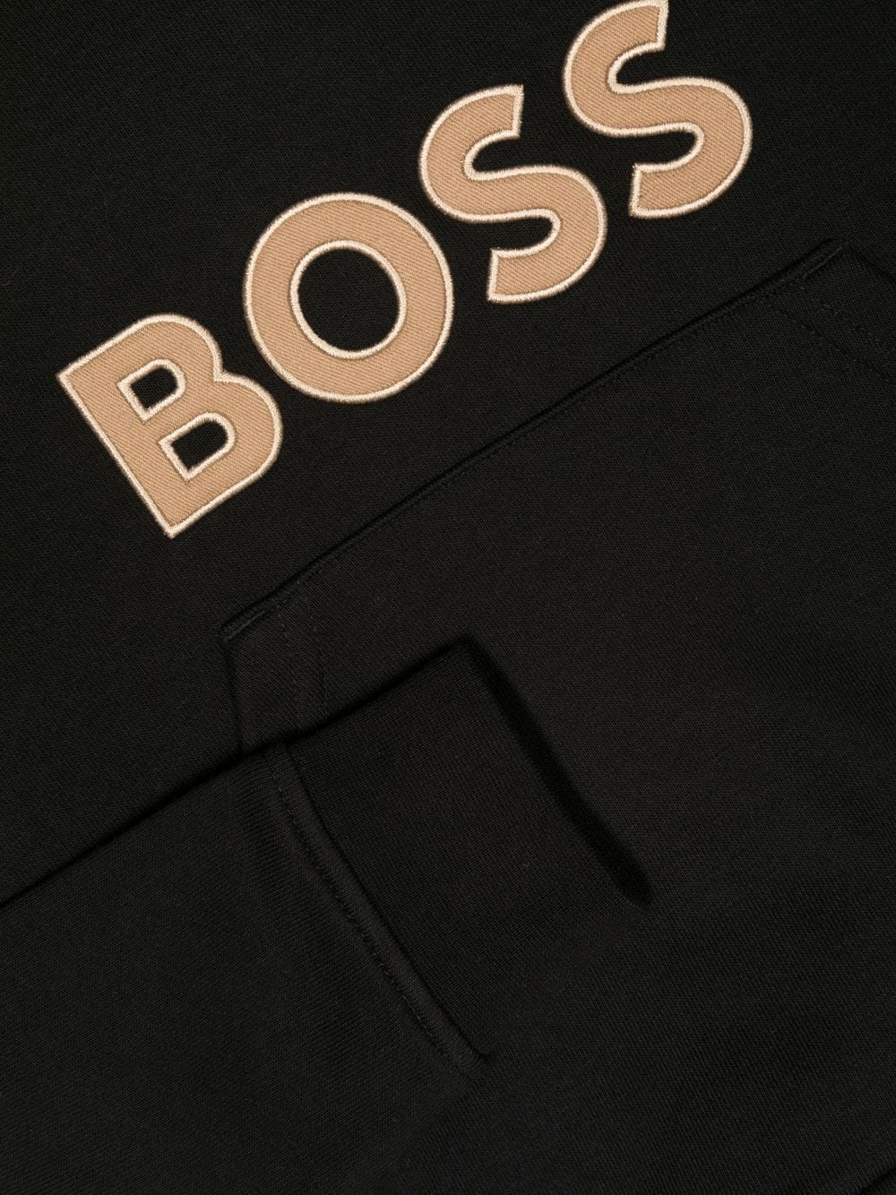Shop Bosswear Logo-appliqué Cotton-blend Hoodie In Black
