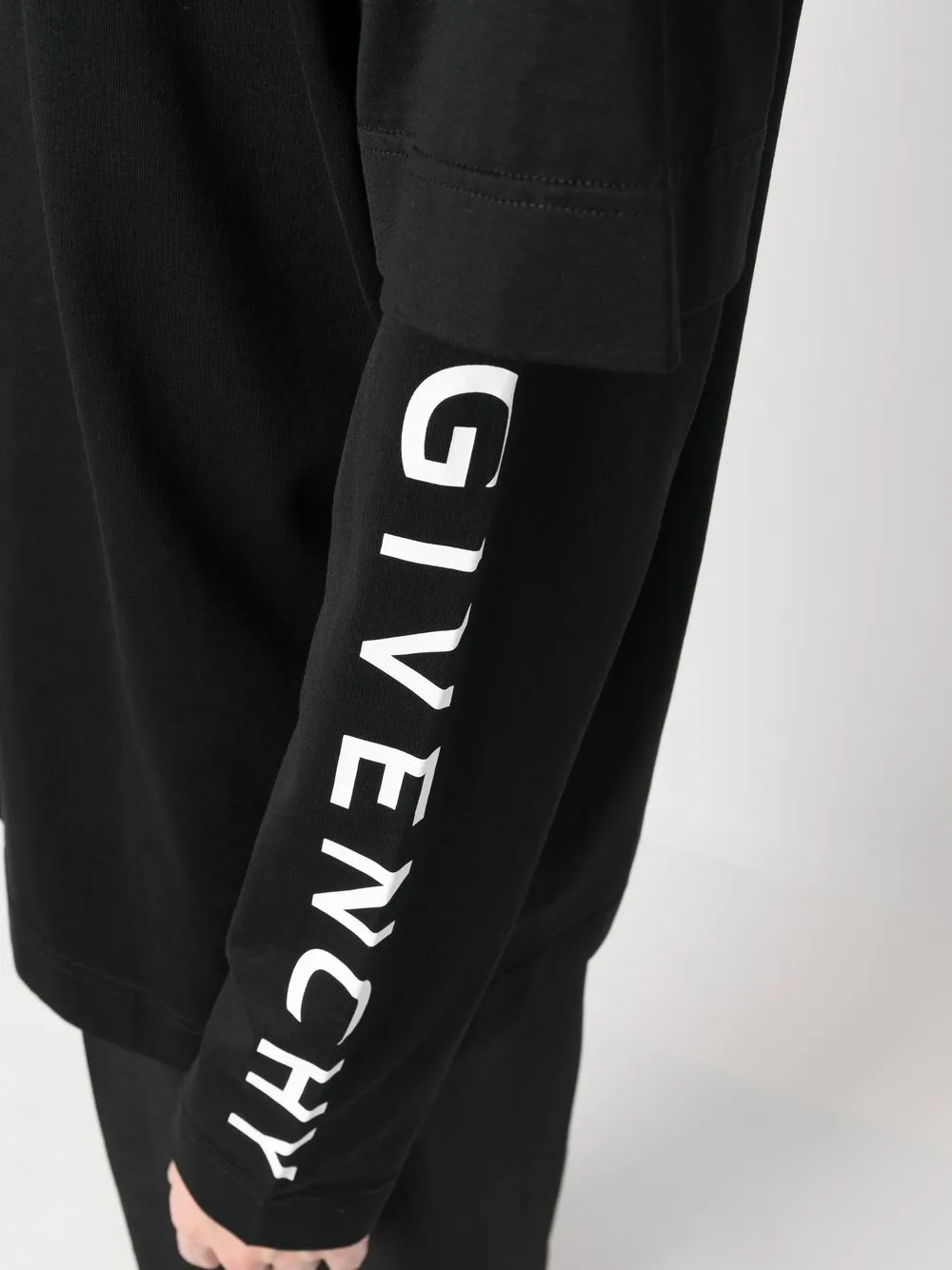 Givenchy Logo-print Multilayer T-shirt Black In Black