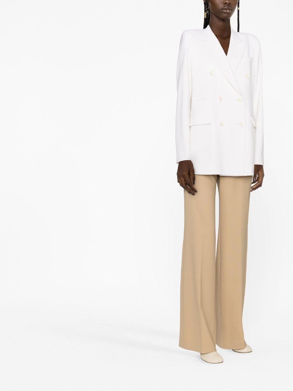 Shop Chloé Double-breasted Wool Blazer In Neutrals