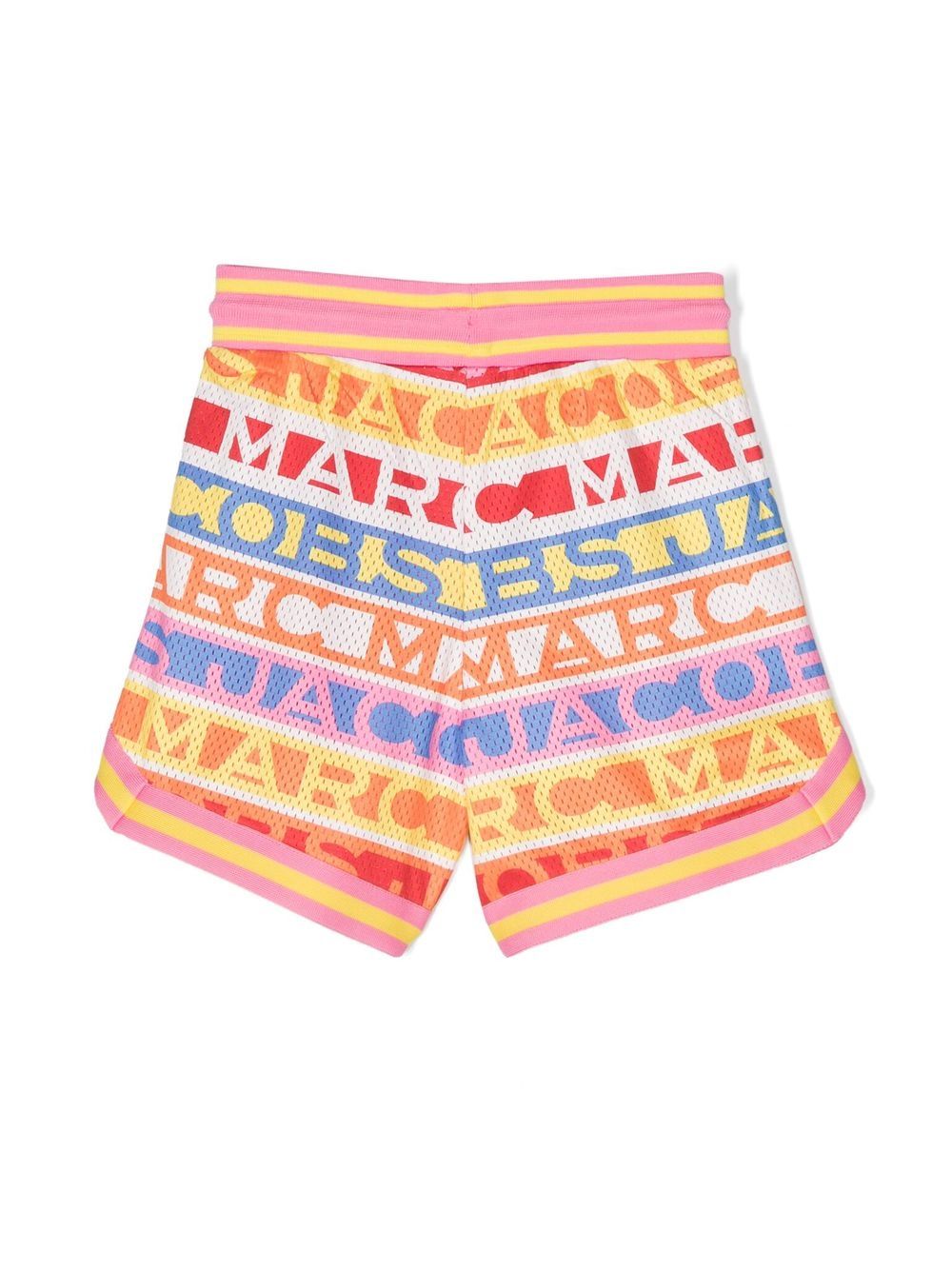 Image 2 of Marc Jacobs Kids logo-stripe perforated shorts
