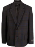 We11done grid-pattern single-breasted blazer - Brown