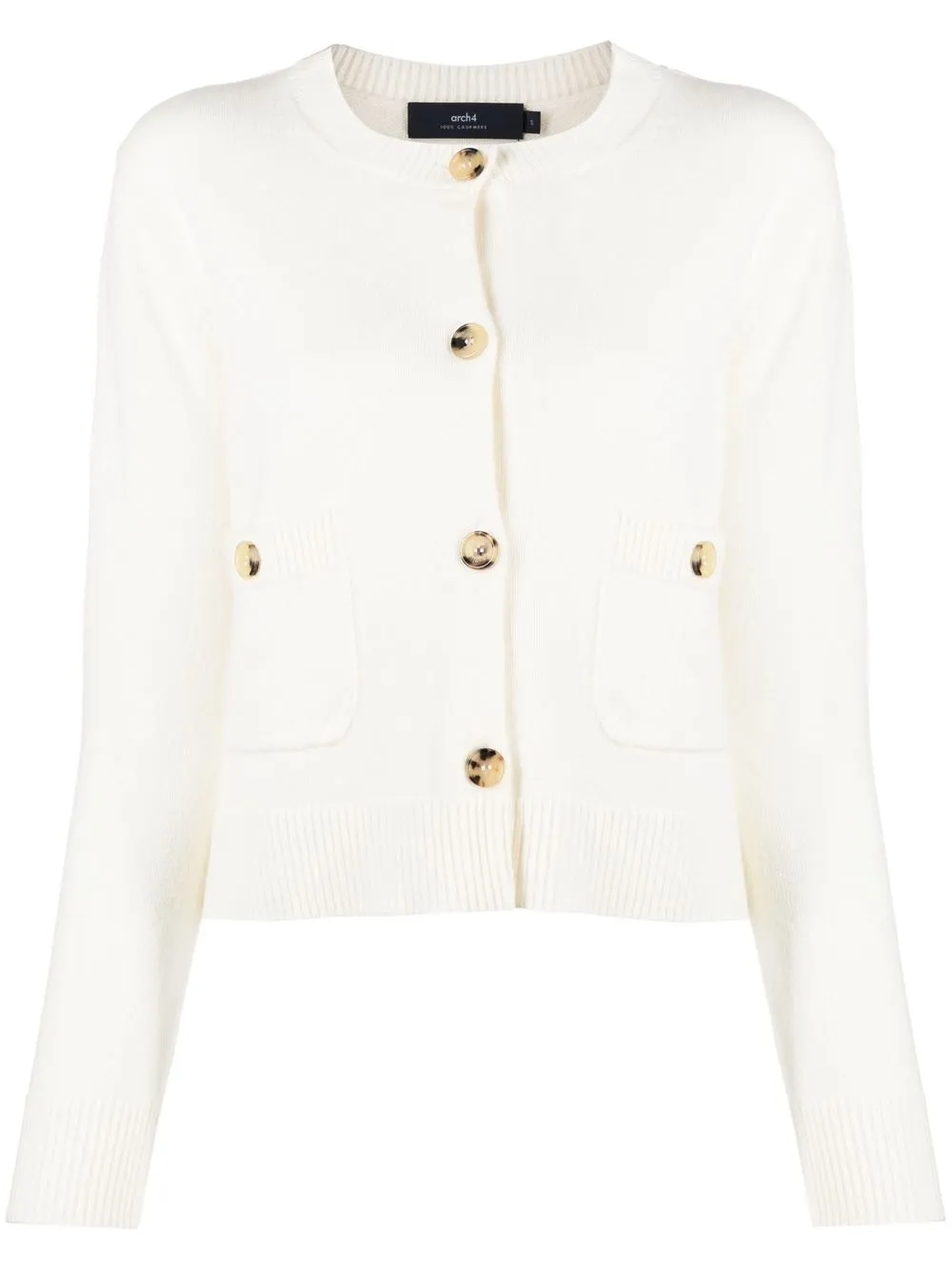 

arch4 round-neck cashmere cardigan - White