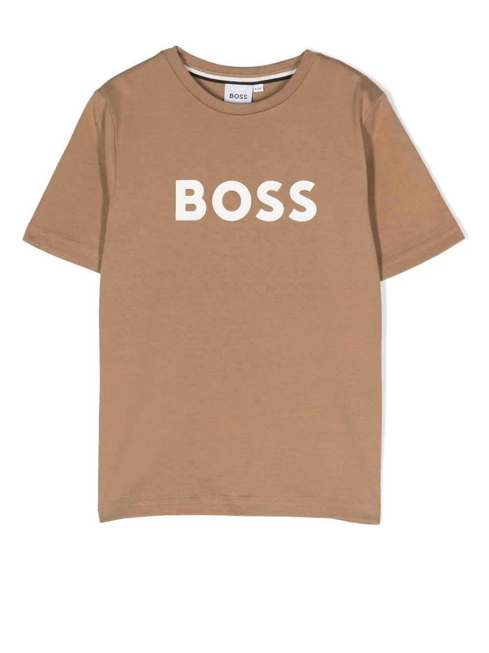 Bosswear Kids' Logo-print Short-sleeved T-shirt In Brown