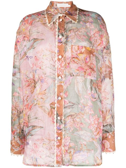 ZIMMERMANN floral-print long-sleeved shirt