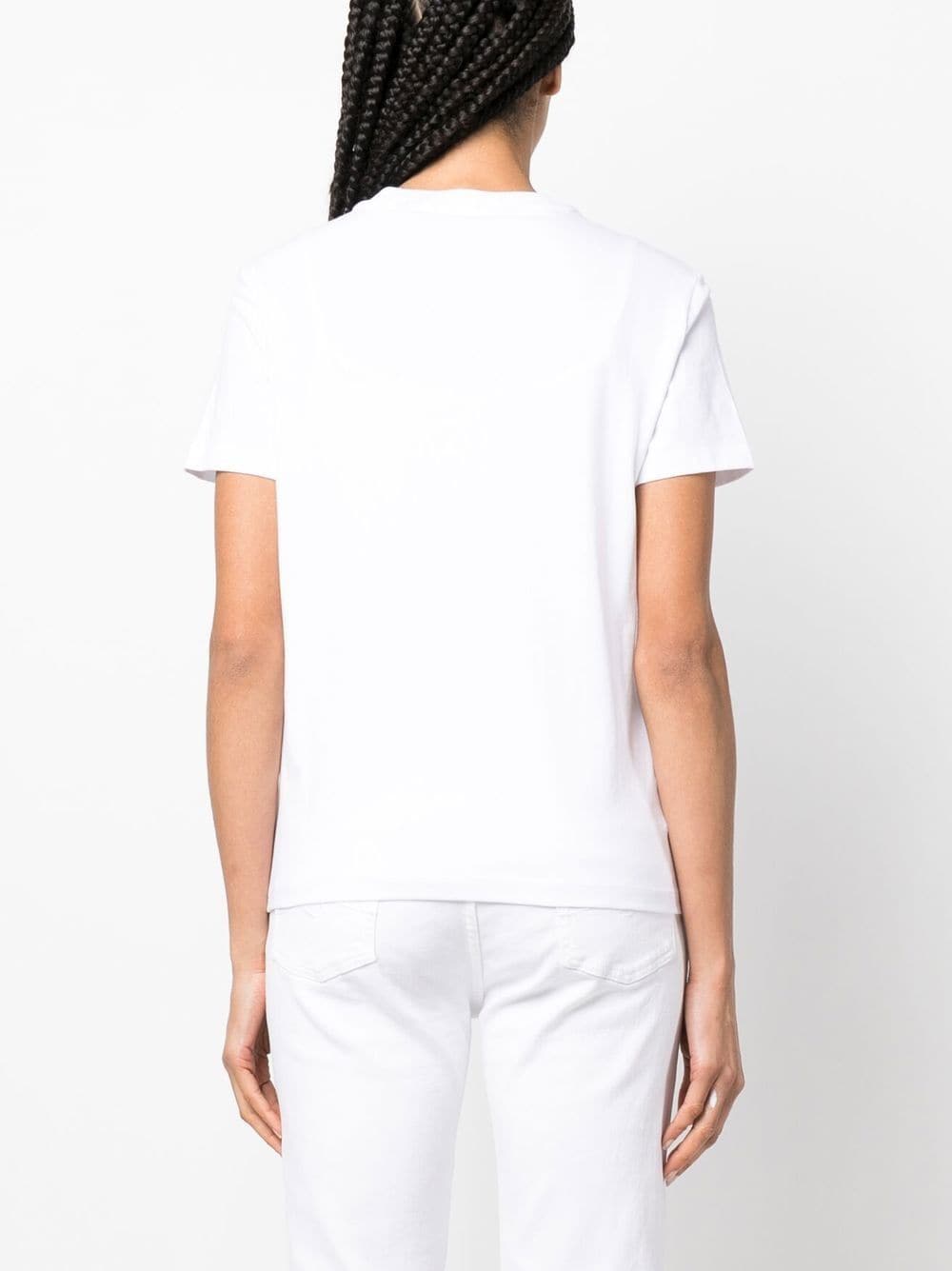 Shop Just Cavalli Metallic-logo T-shirt In White