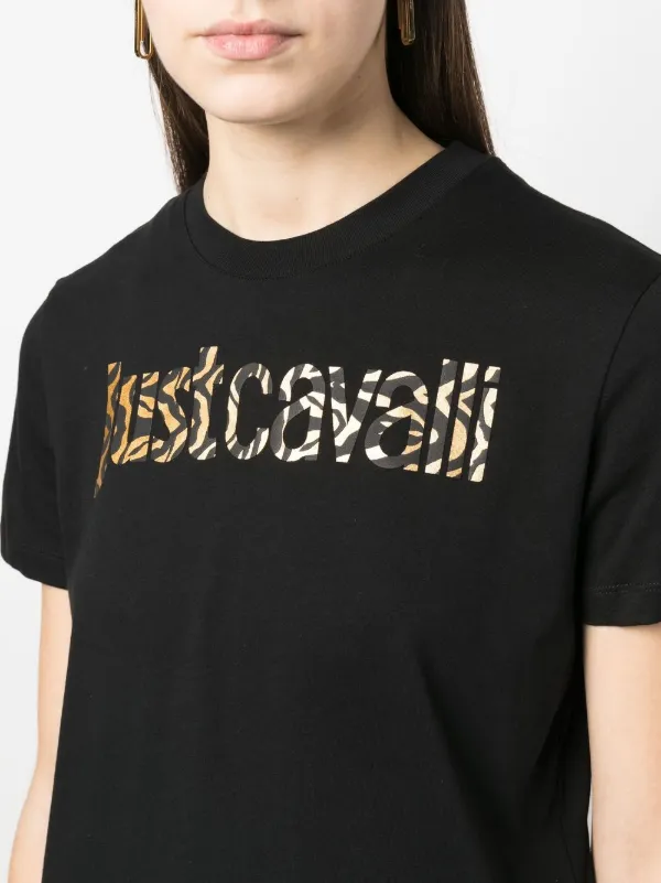 関税込み★送料無料【JUST CAVALLI】Ｔシャツ ブランドロゴ Just Cavalli ロゴ Tシャツ | ブルー | FARFETCH JP