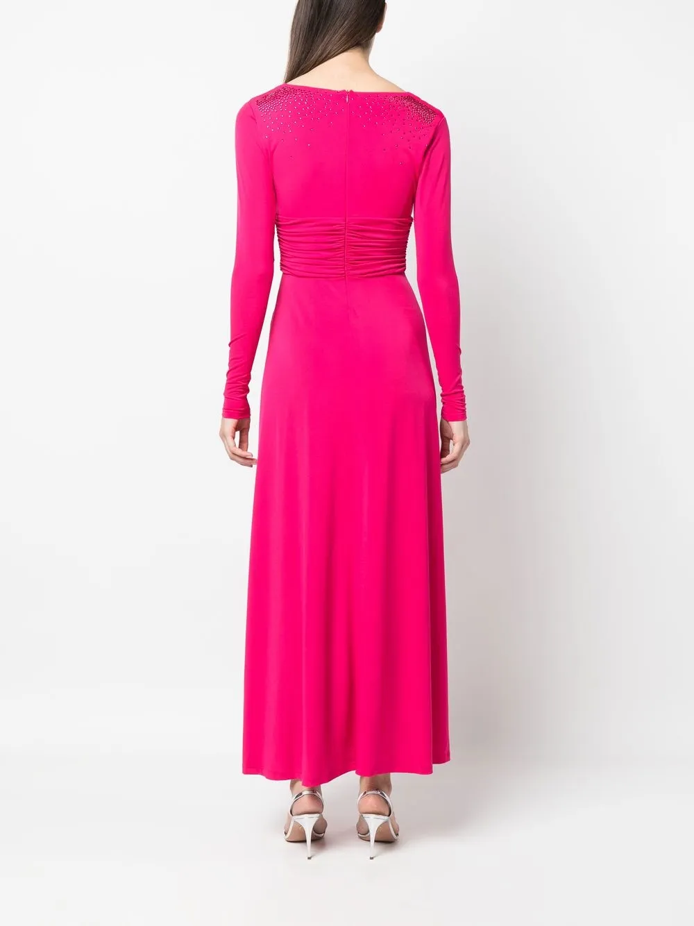 Blugirl Crystalembellished Longsleeve Maxi Dress In Pink ModeSens