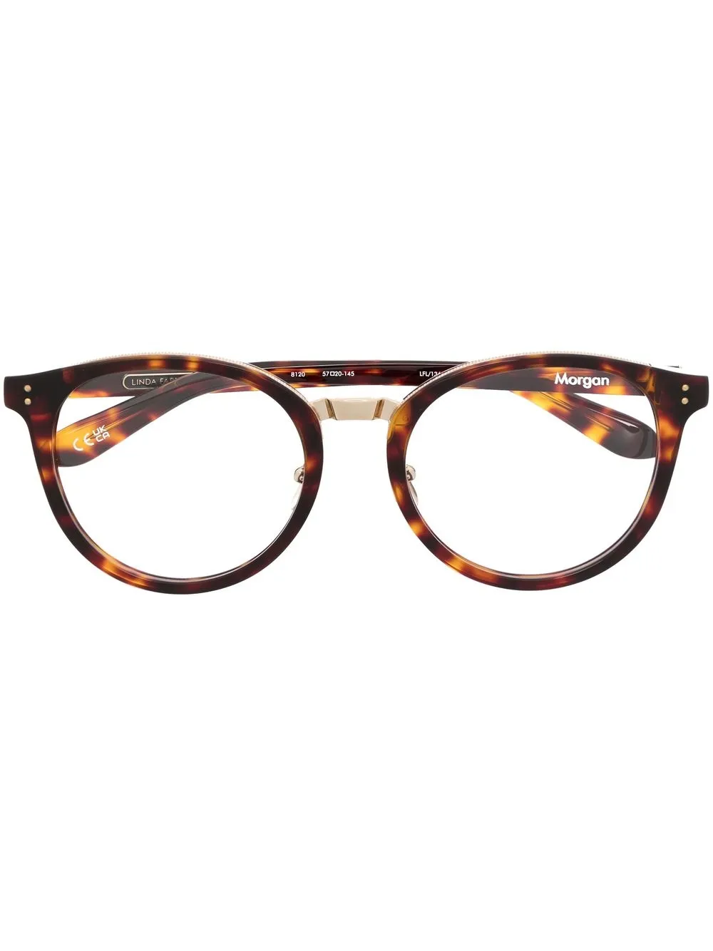 

Linda Farrow tortoiseshell round-frame glasses - Brown