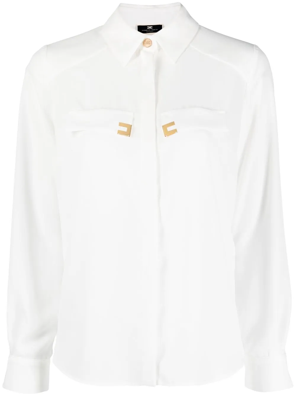 

Elisabetta Franchi logo plaque shirt - White