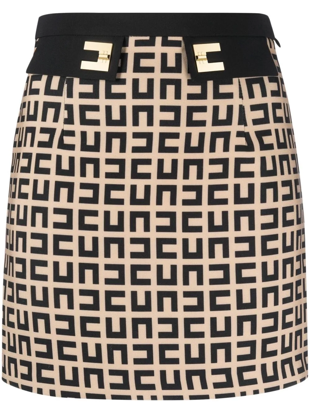 

Elisabetta Franchi monogram-print mini skirt - Neutrals