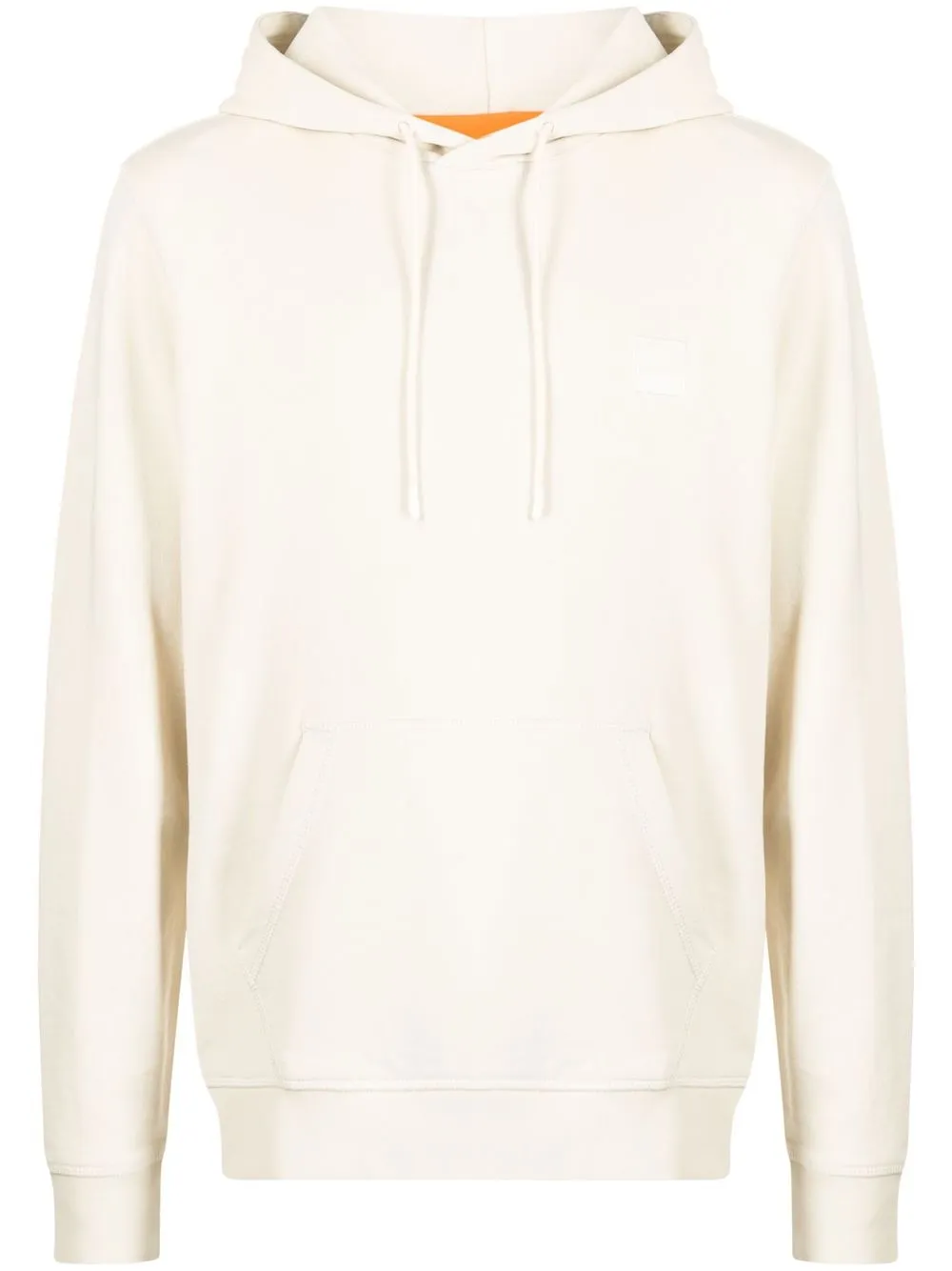 

BOSS logo-patch cotton hoodie - Neutrals