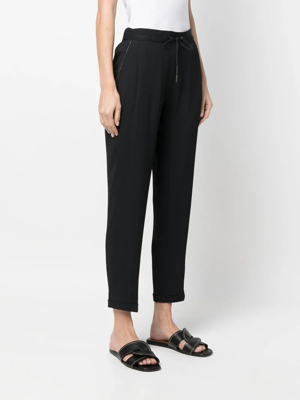 Fabiana Filippi Stud-detailing Straight-leg Trousers In Black