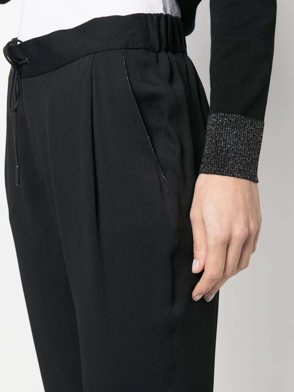 Fabiana Filippi Stud-detailing Straight-leg Trousers In Black