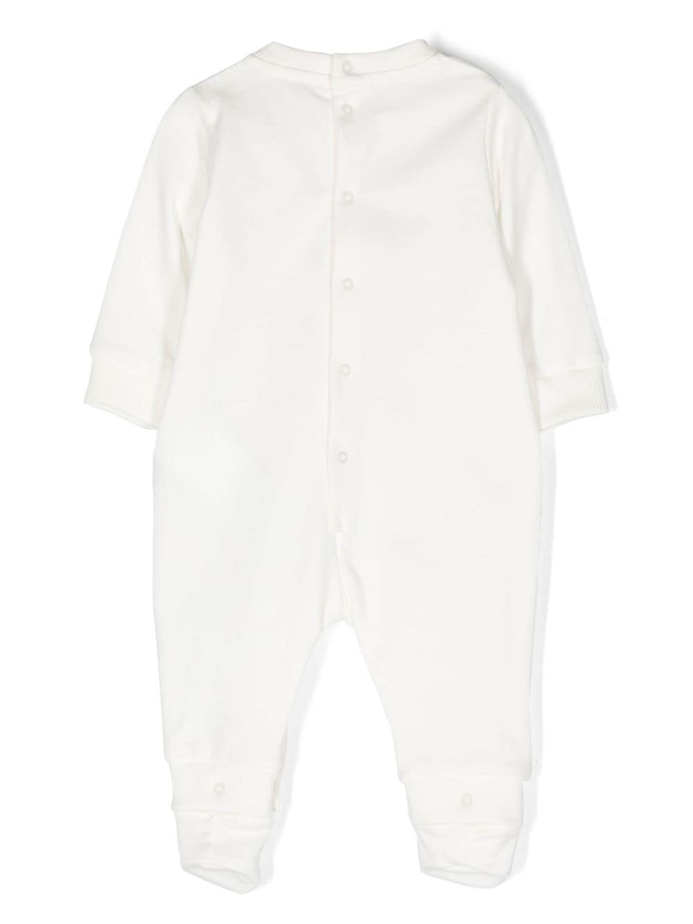 Moschino Kids Romper met teddybeerprint - Wit