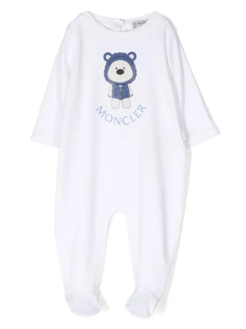 Moncler Enfant set de mameluco con logo estampado