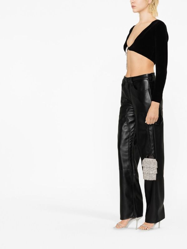 Alexander Wang Cropped crystal-tie Cardigan - Farfetch