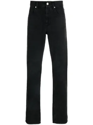 パンツ Balmain long distressed denim jeans Balmain Trompe l'oeil-print Jeans | Black | FARFETCH IN