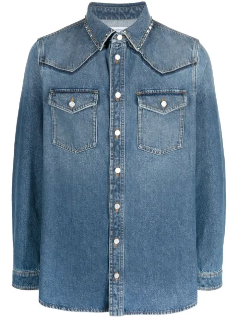 Valentino Garavani Rockstud layer-design denim shirt 