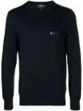 A.P.C. logo-embroidered sweater - Blue