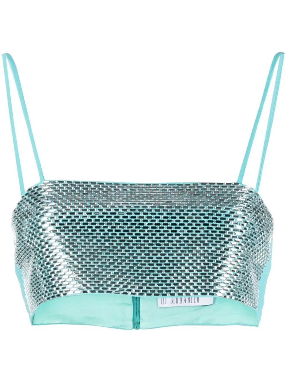 Giuseppe Di Morabito Crystal-embellished Cropped Top In Blue