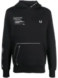 Fred Perry x GATE194 signature-print hoodie - Black