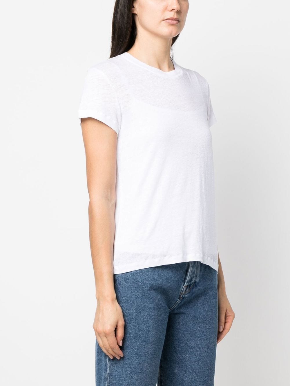 Shop Iro Short-sleeved Linen T-shirt In White