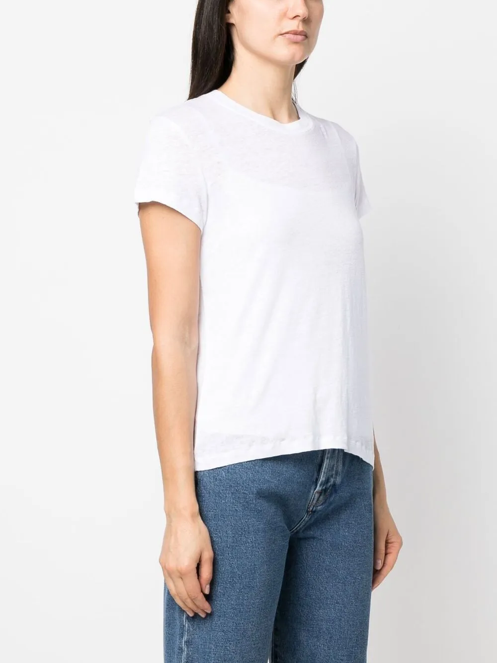 Shop Iro Short-sleeved Linen T-shirt In White