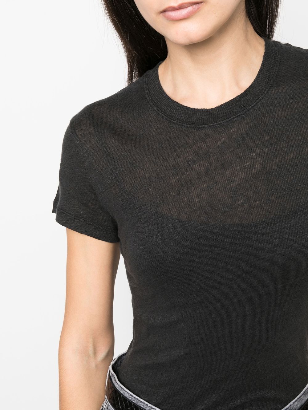 Shop Iro Cap-sleeve T-shirt In Black