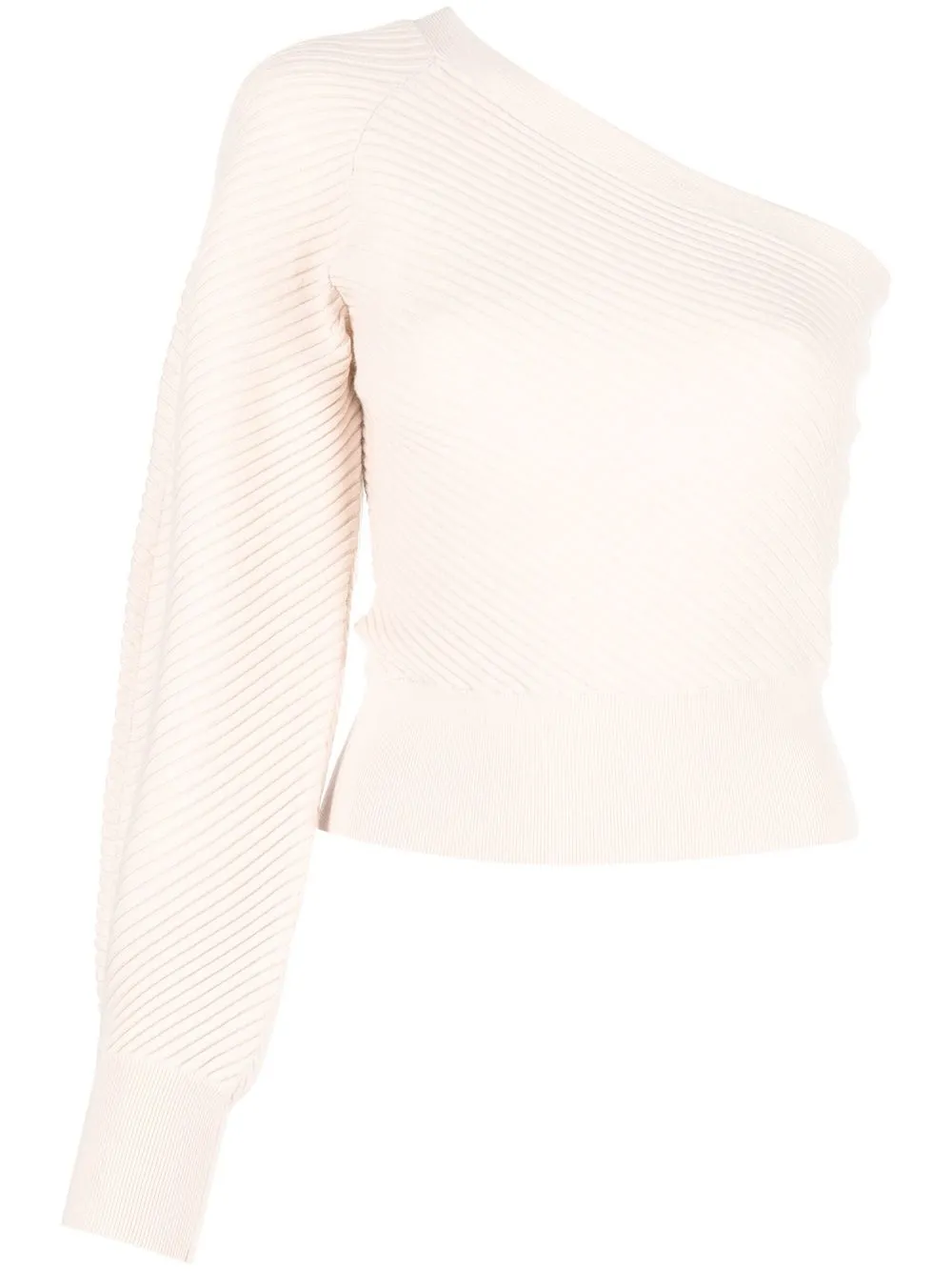 IRO ribbed knit one shoulder Jumper Neutrals FARFETCH