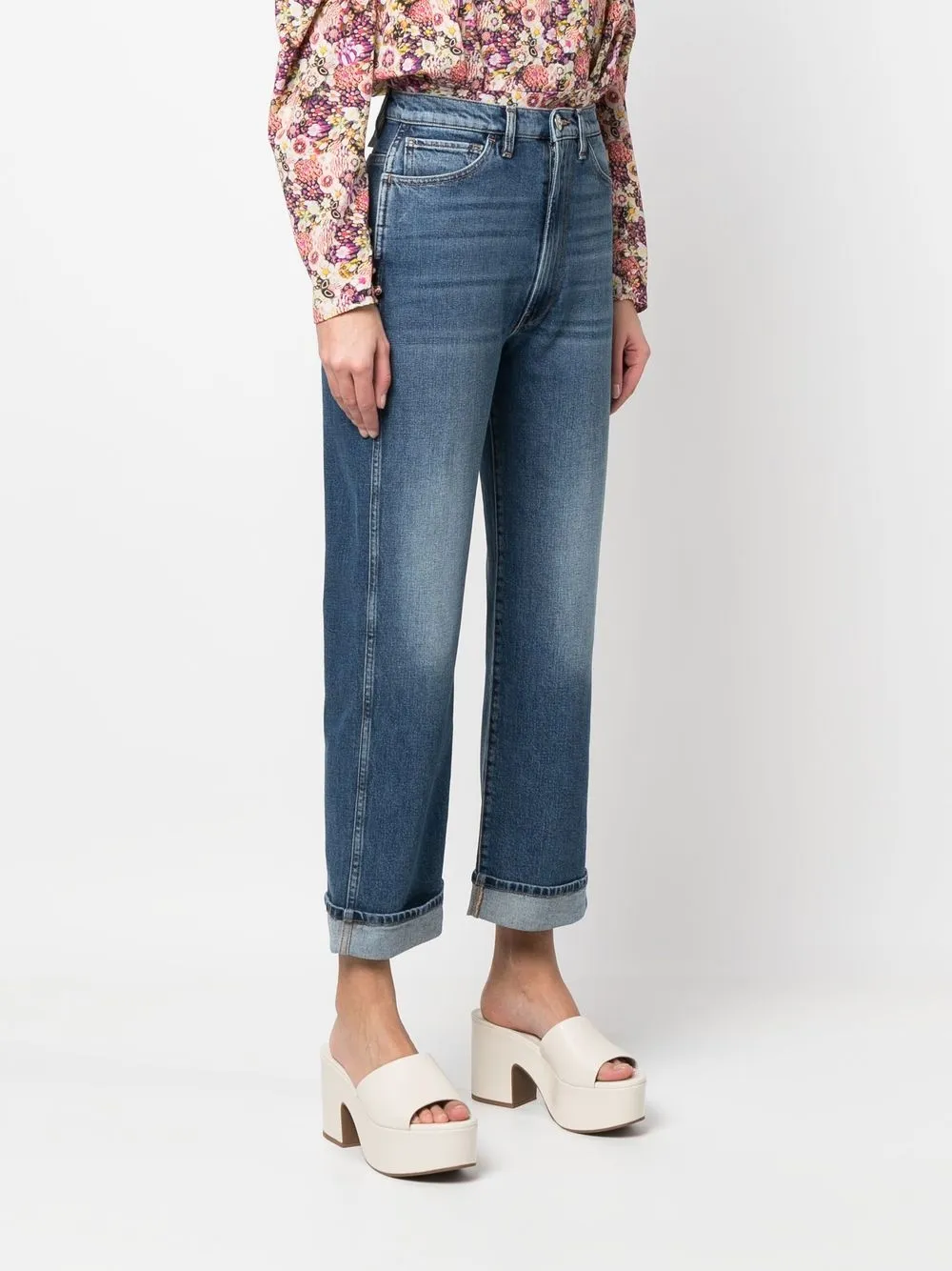 Shop 3x1 High-rise Straight-leg Jeans In Blue