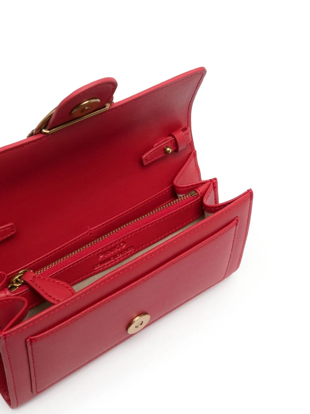 Pinko Love One Leather Crossbody Bag In Red ModeSens