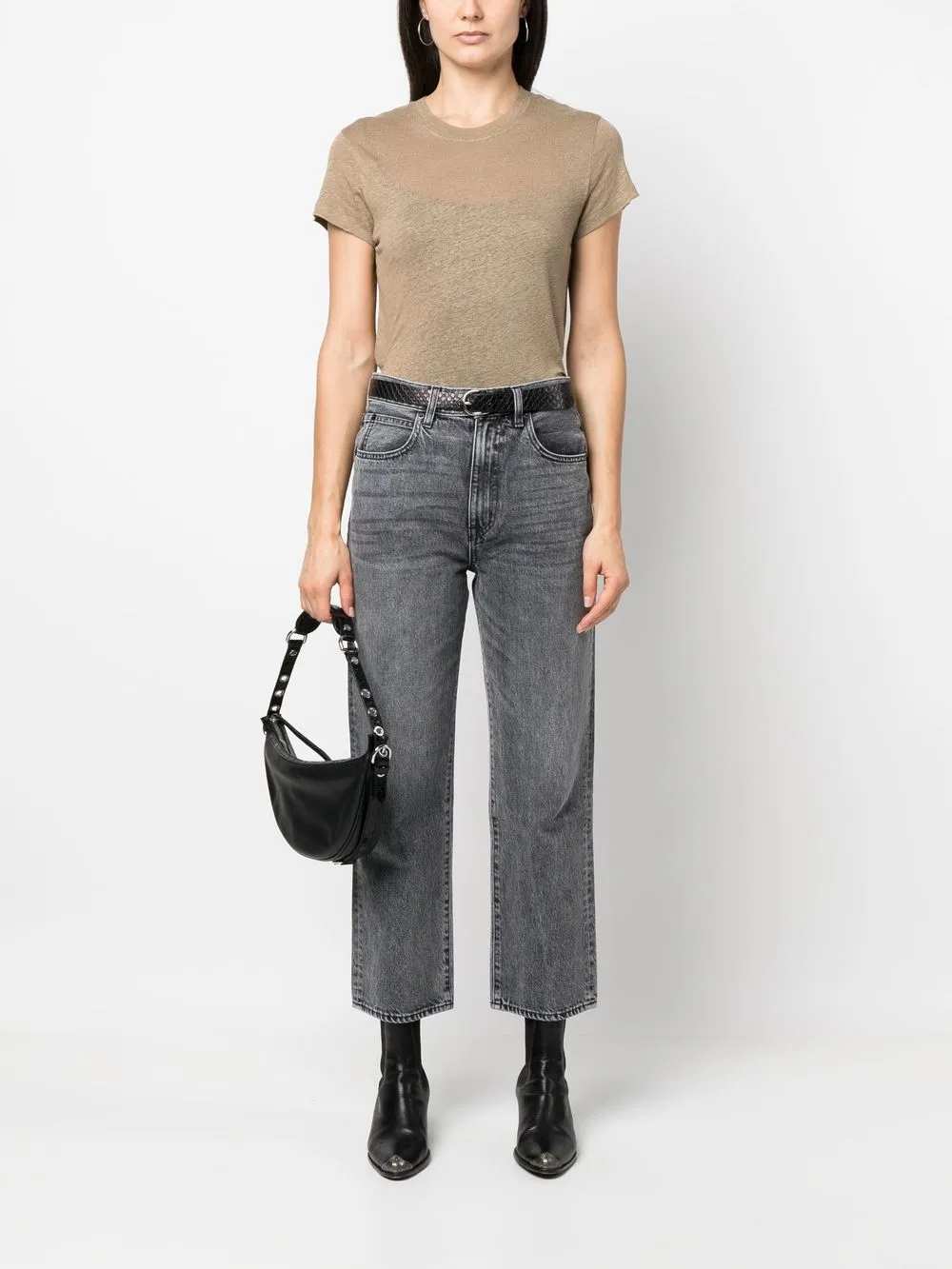 IRO T-shirt met kapmouwen - Bruin